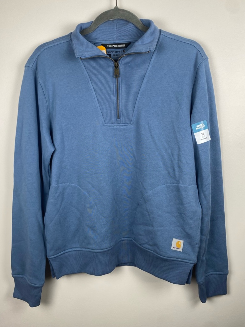 NWT Women's Carhartt‎ Tencel Fiber Series Relaxed Fit Half Zip Sweatshirt XS